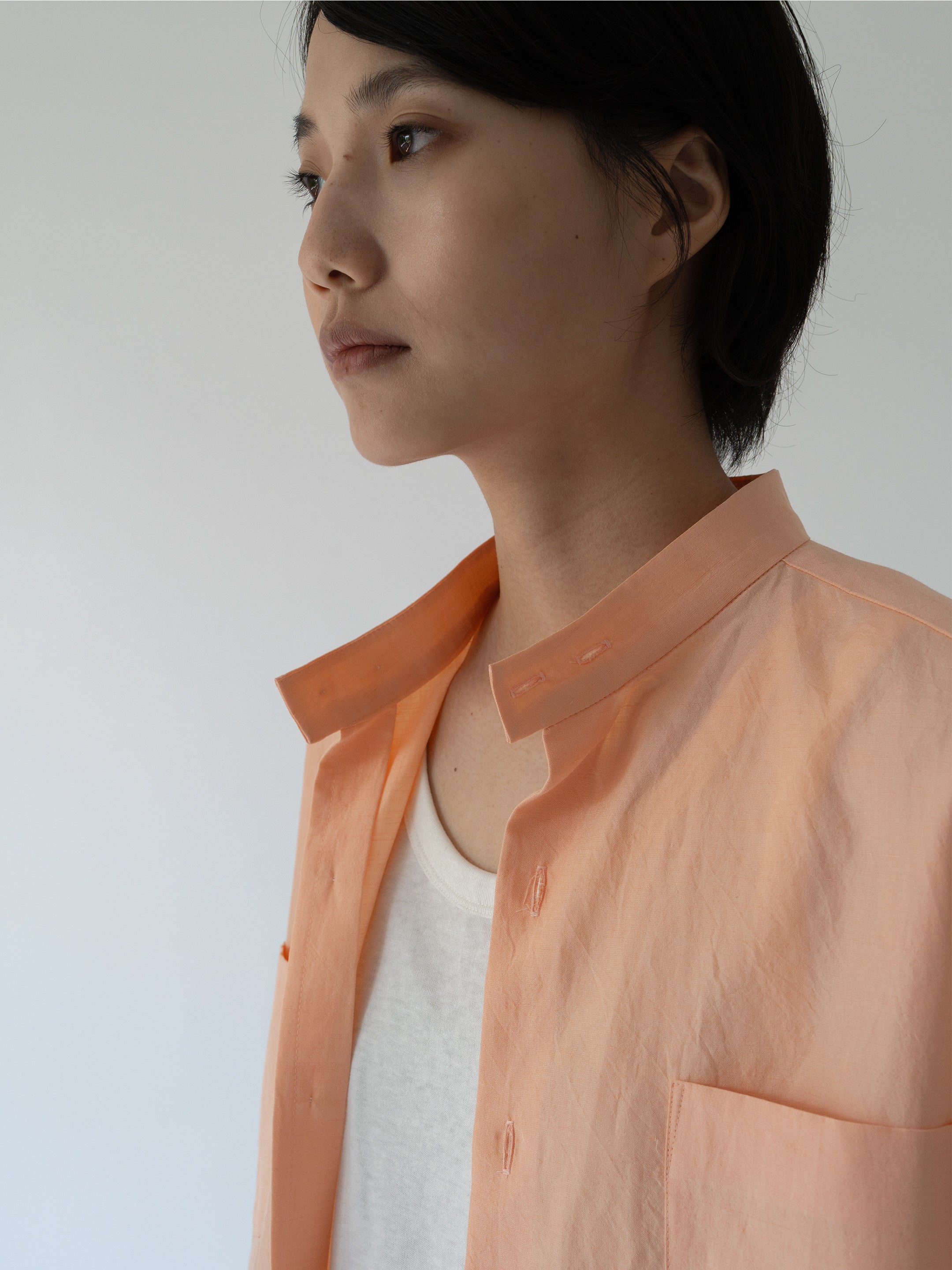 ffogy call linen silk shirts orange
