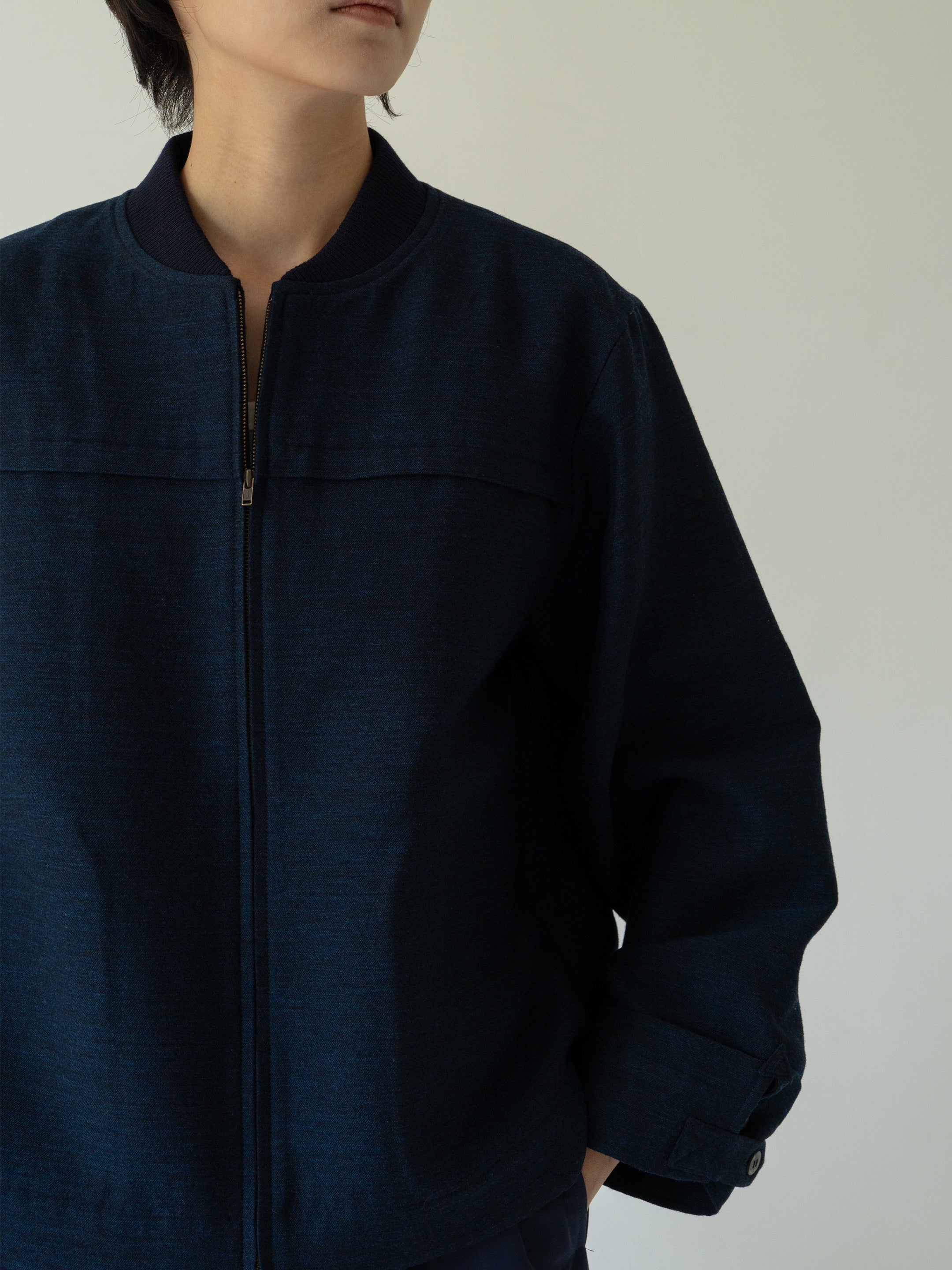 Rice basic woolsilk blouson