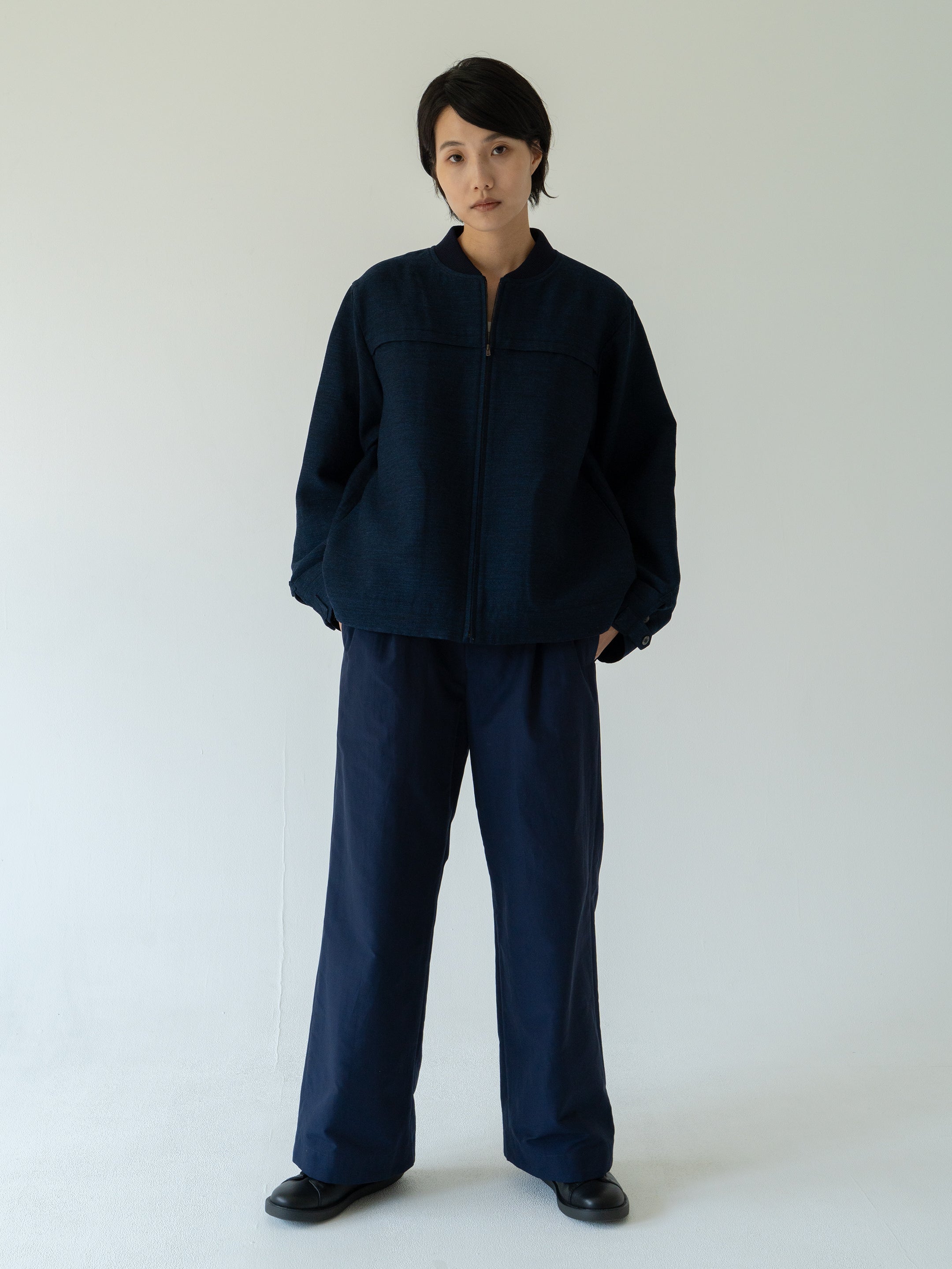 Rice basic woolsilk blouson