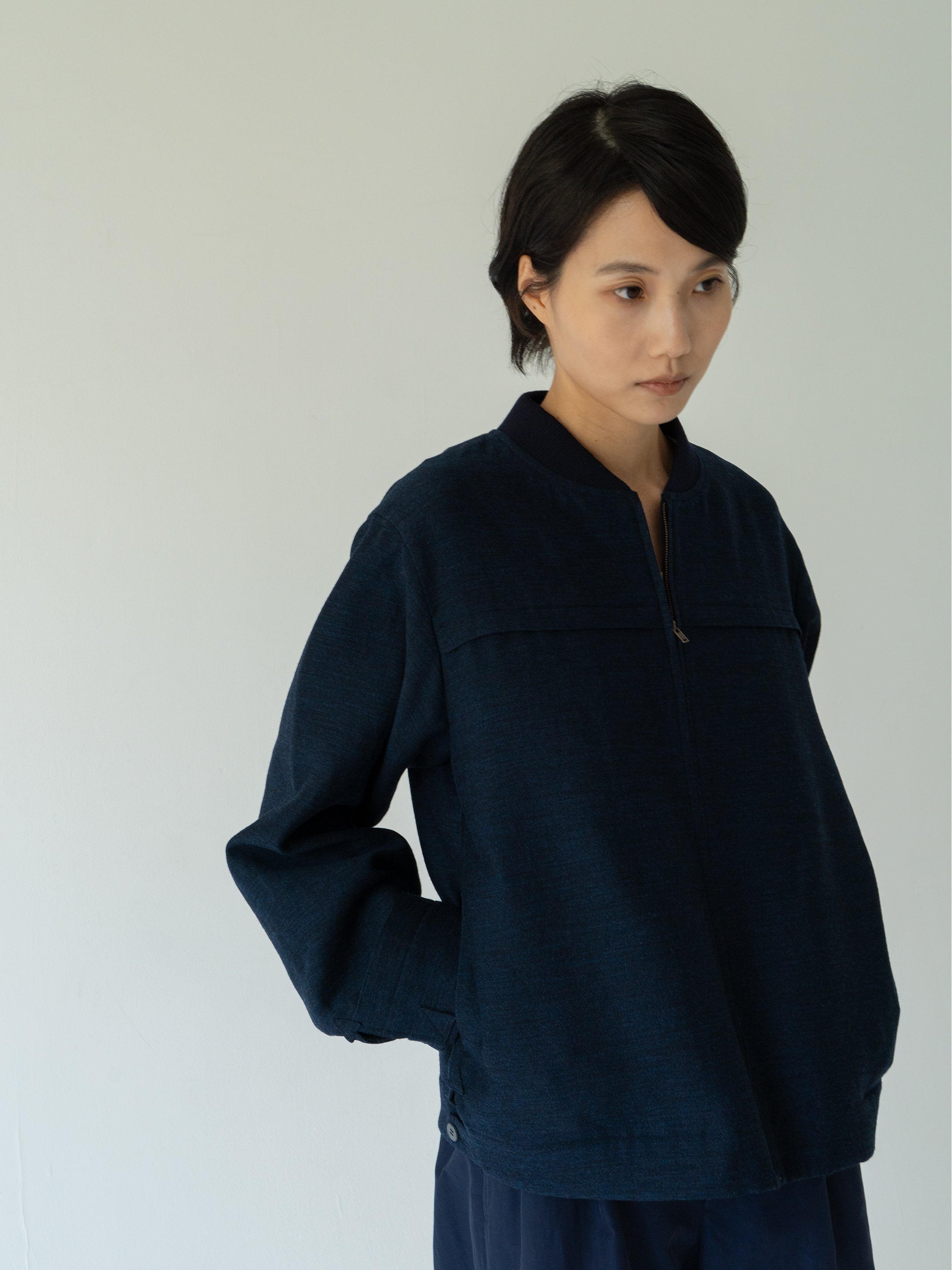 Rice basic woolsilk blouson