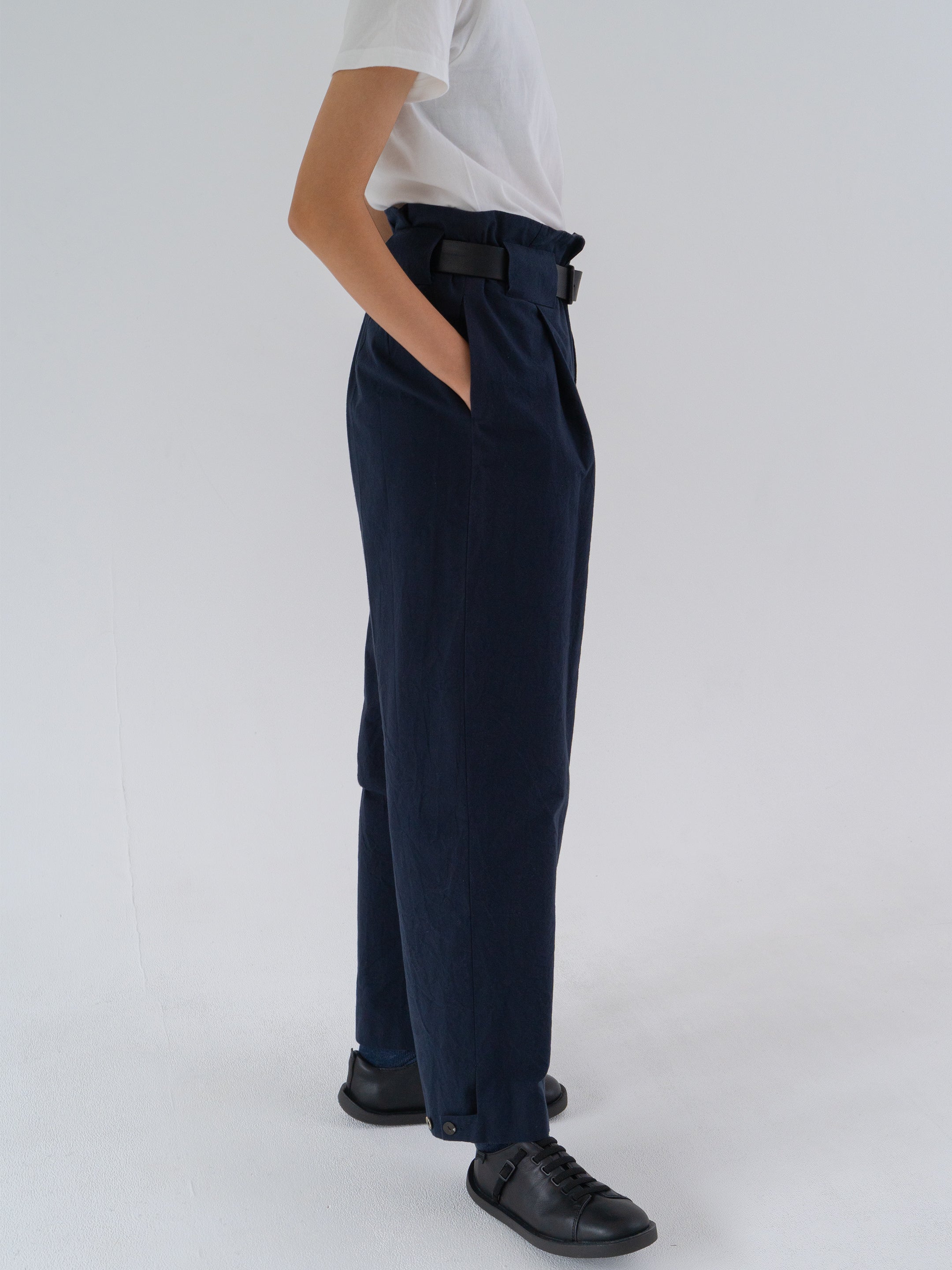 TYPE PANTS cotton trousers navy