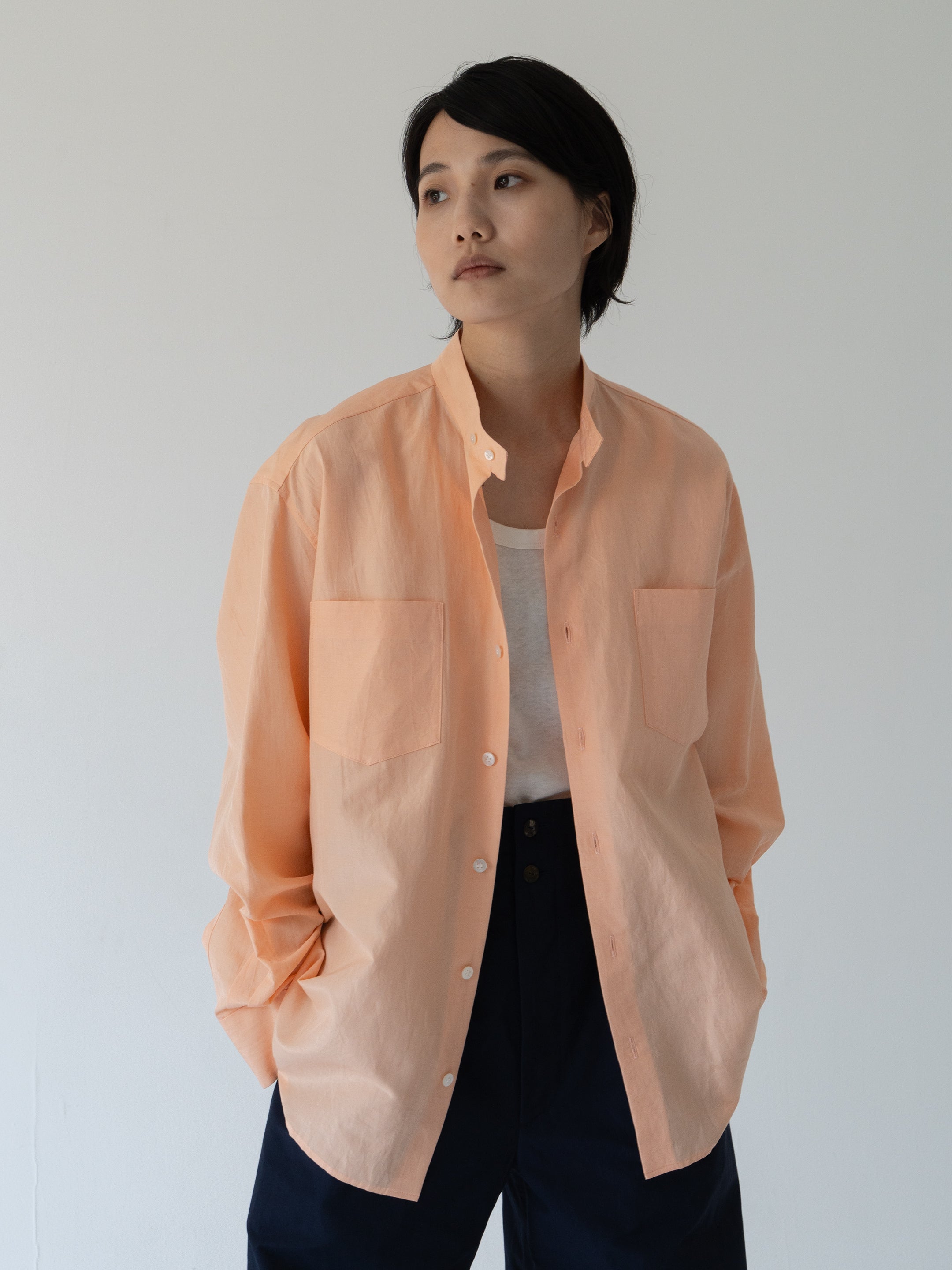 ffogy call linen silk shirts orange