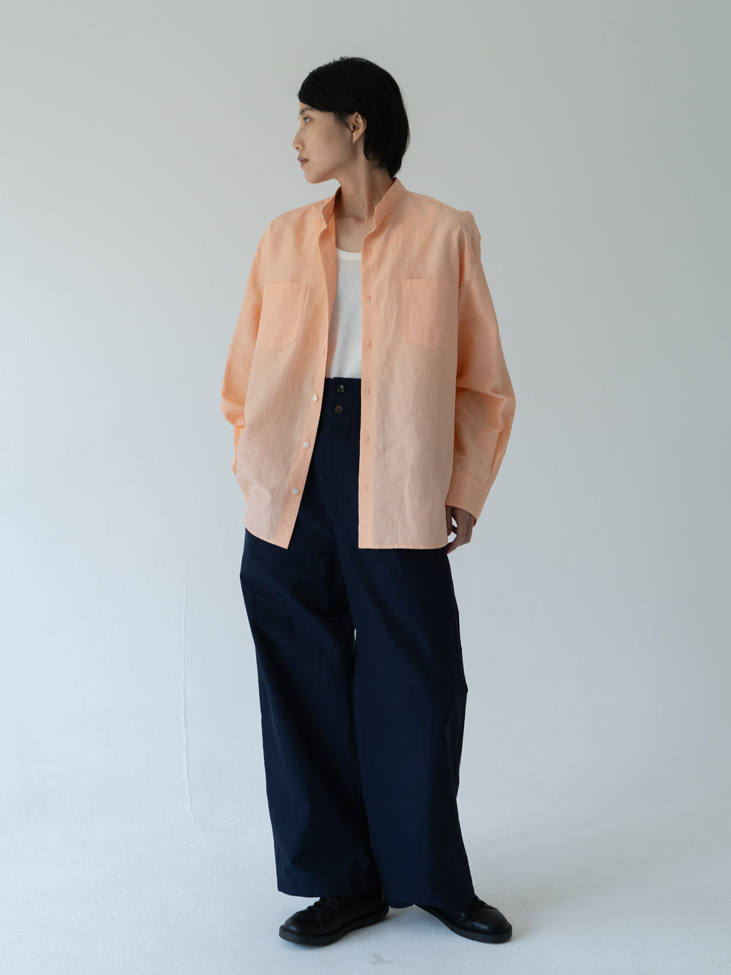 ffogy call linen silk shirts orange