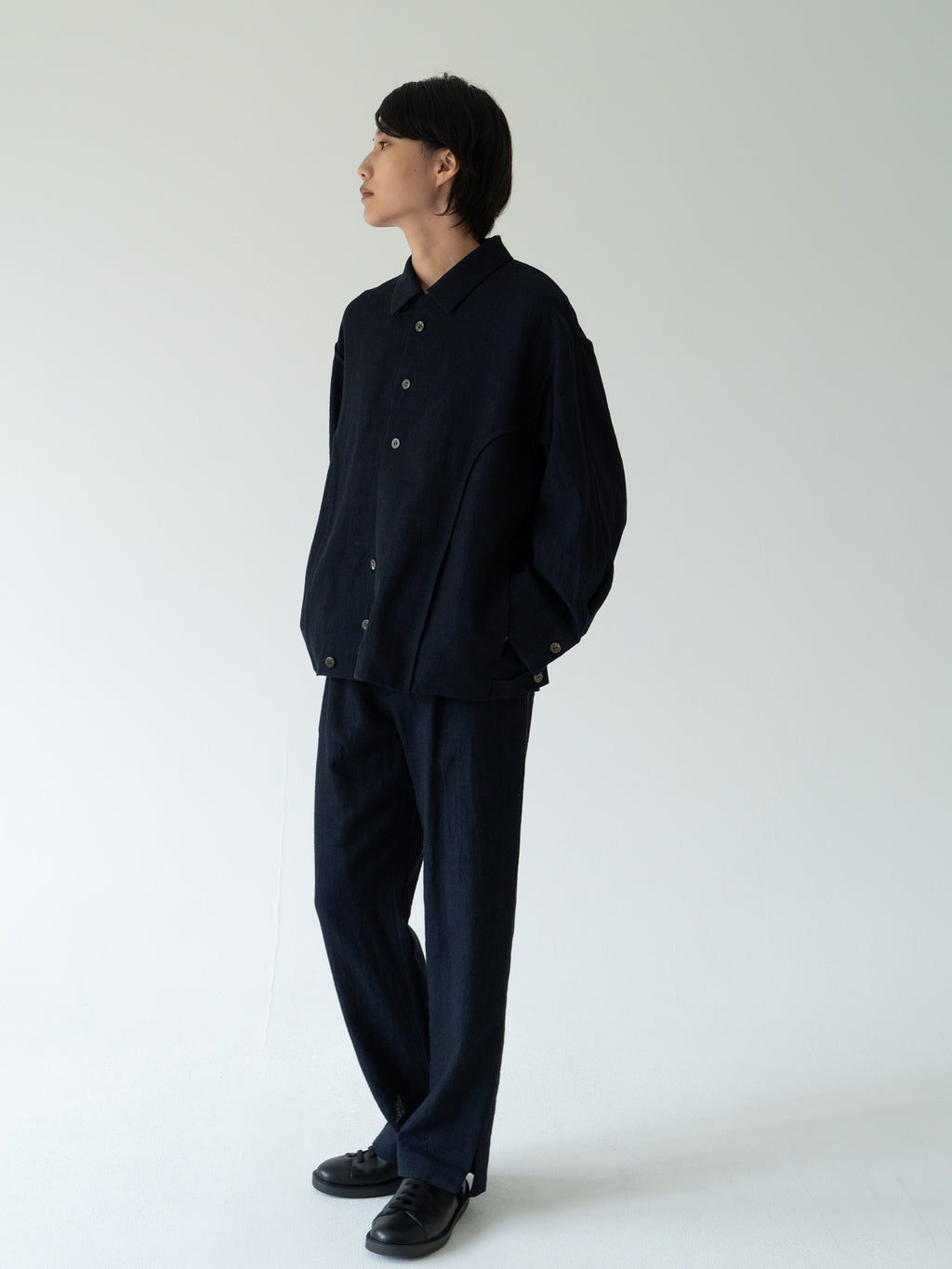 asura wool linen blouson