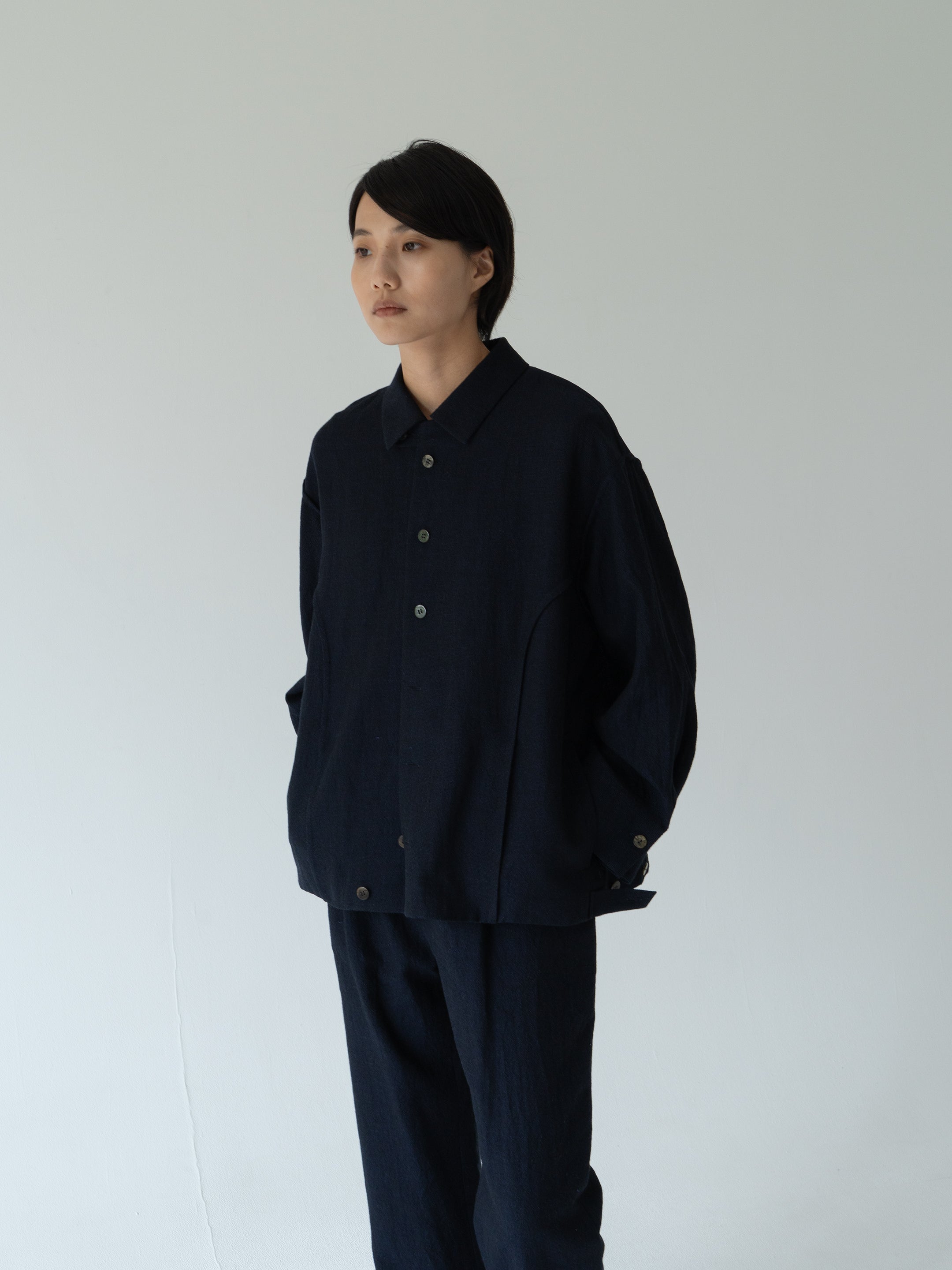 asura wool linen blouson