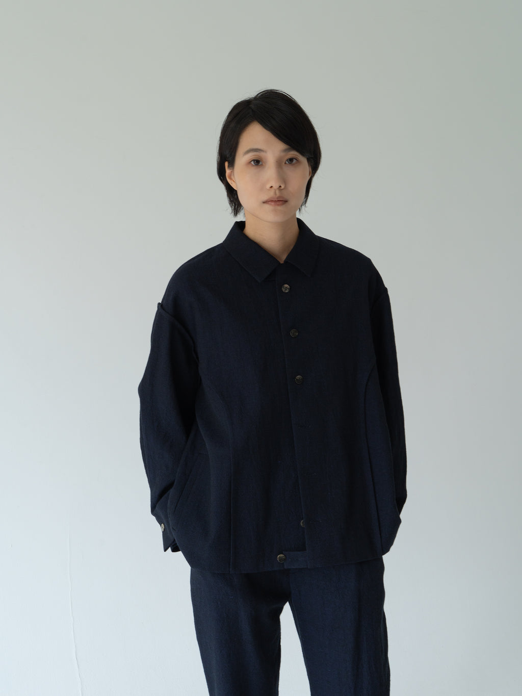 asura wool linen blouson