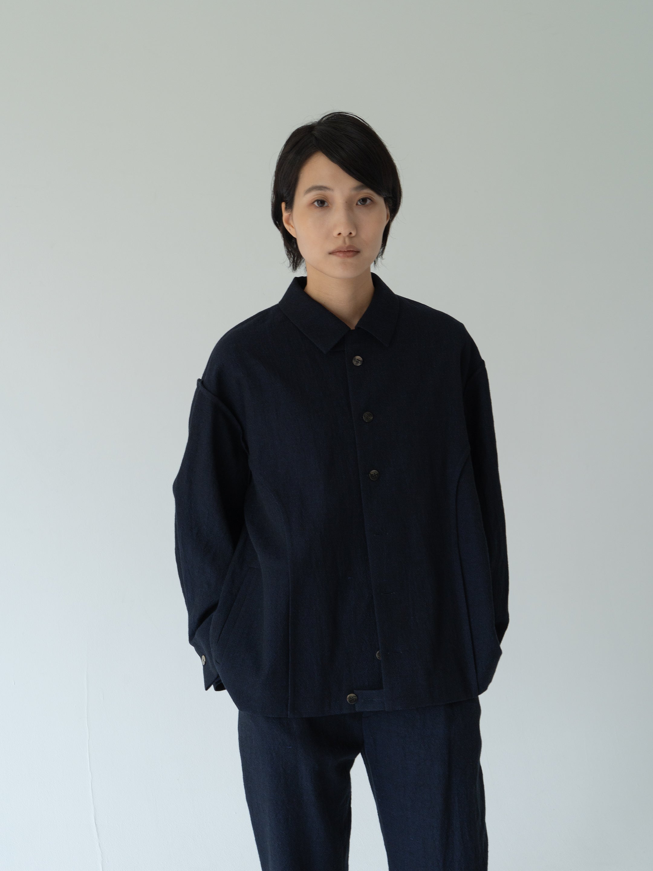 asura wool linen blouson