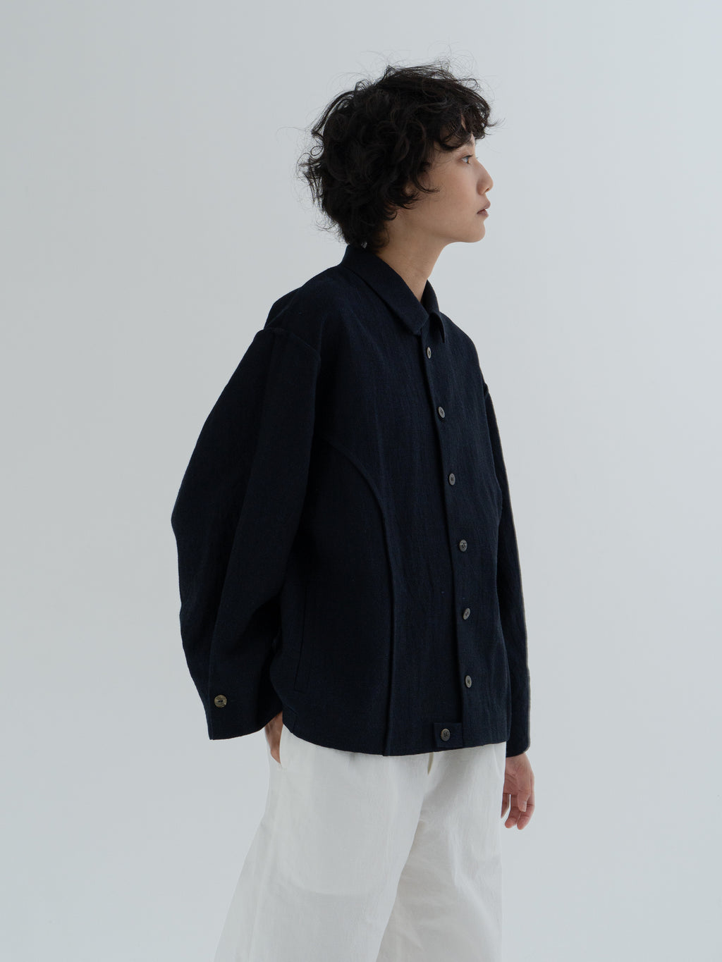 asura wool linen blouson