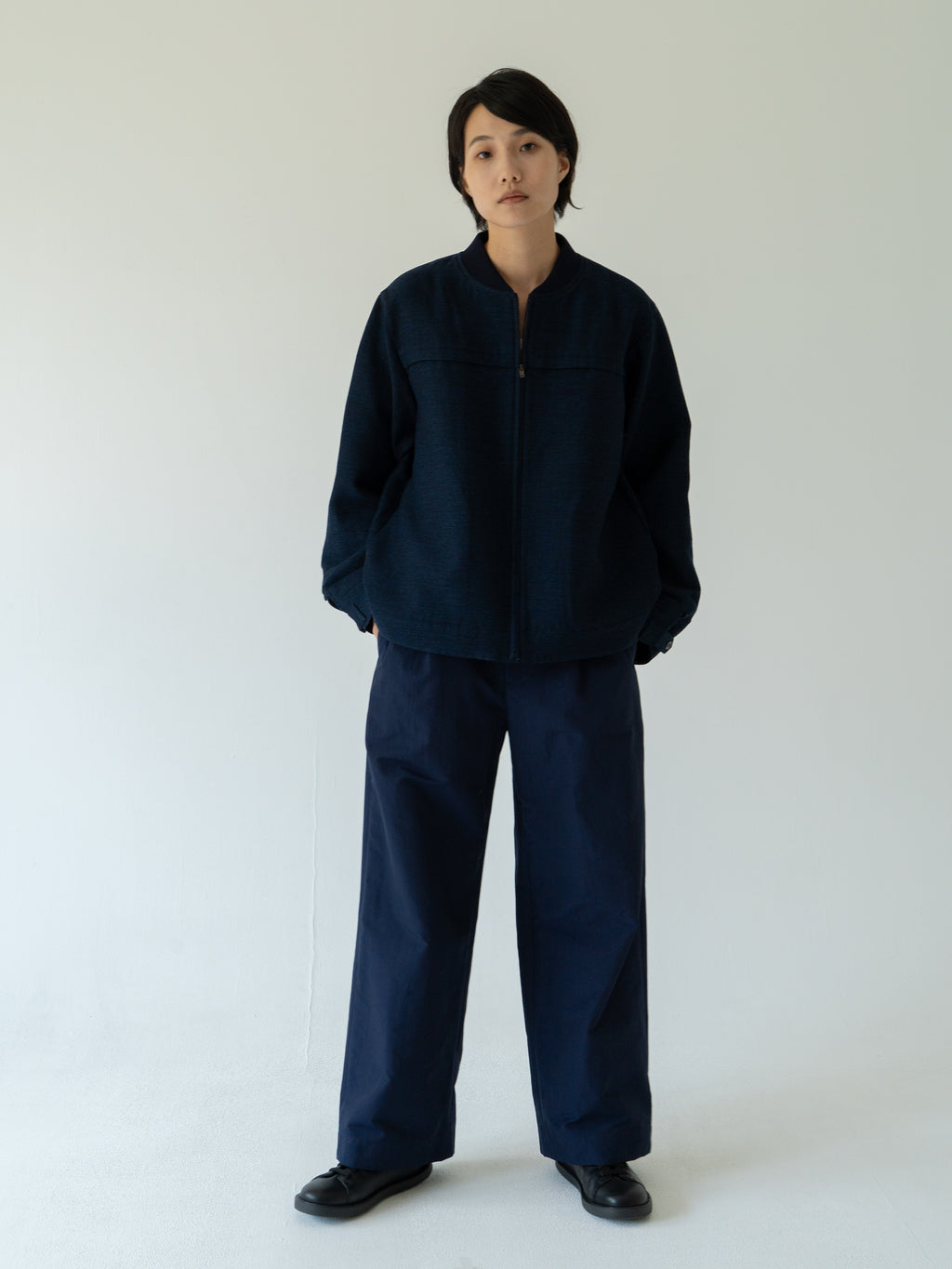 Rice basic woolsilk blouson