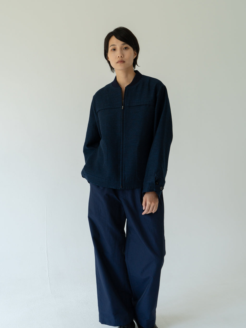 Rice basic woolsilk blouson