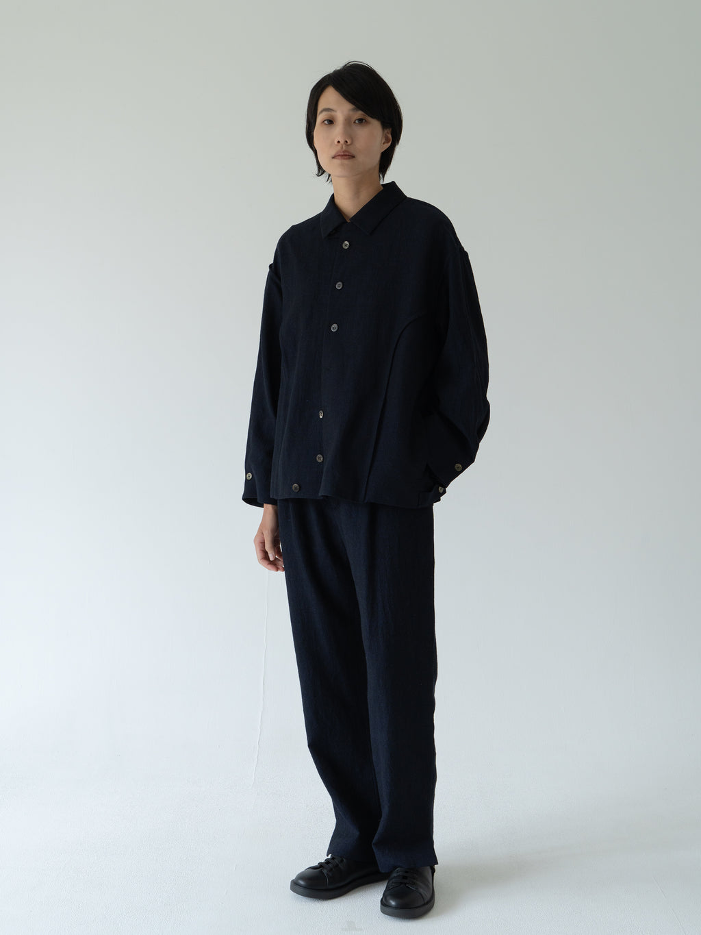 asura wool linen blouson
