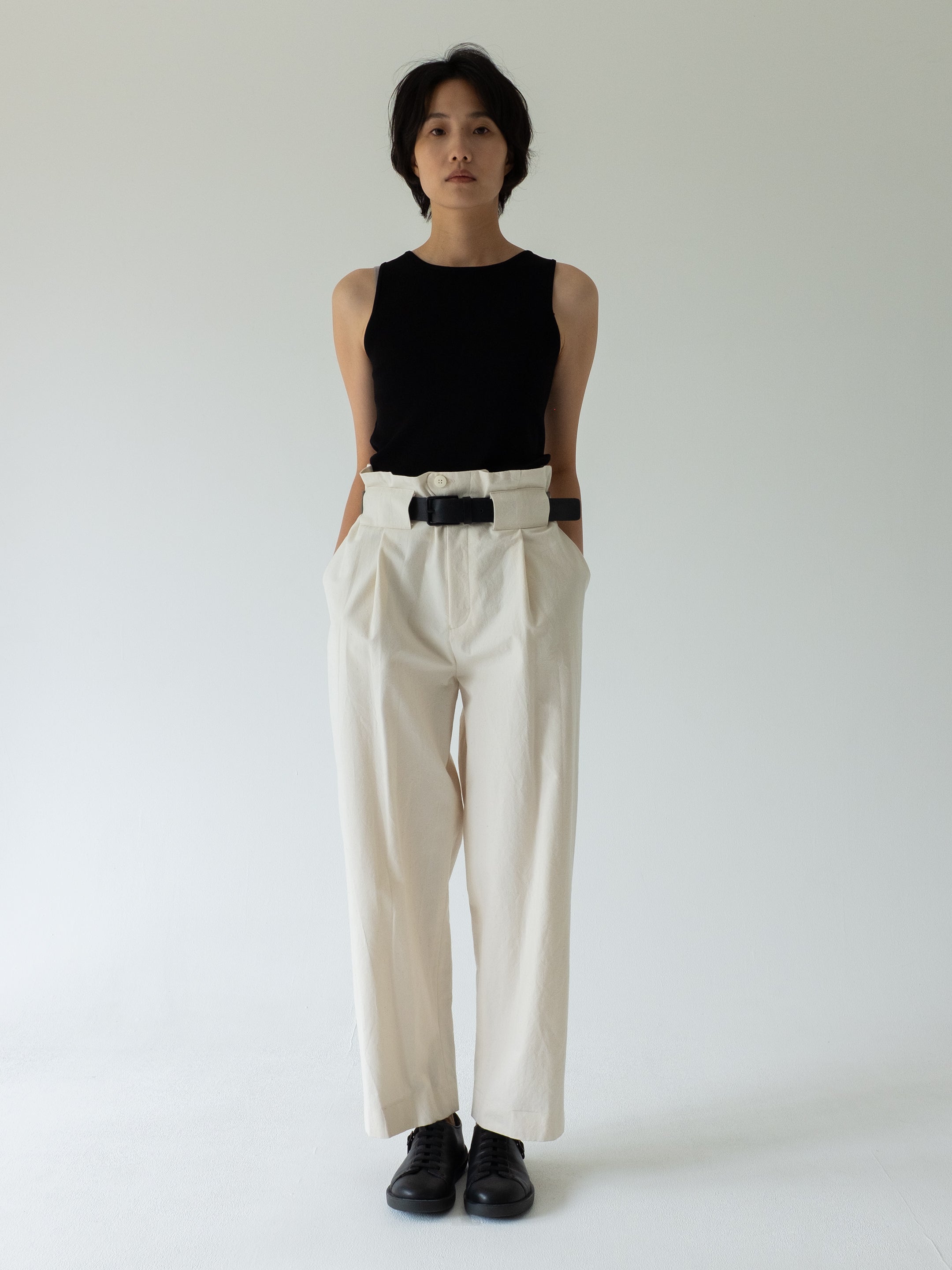 TYPE PANTS cotton trousers white