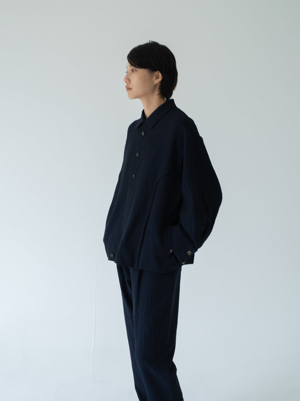 asura wool linen blouson