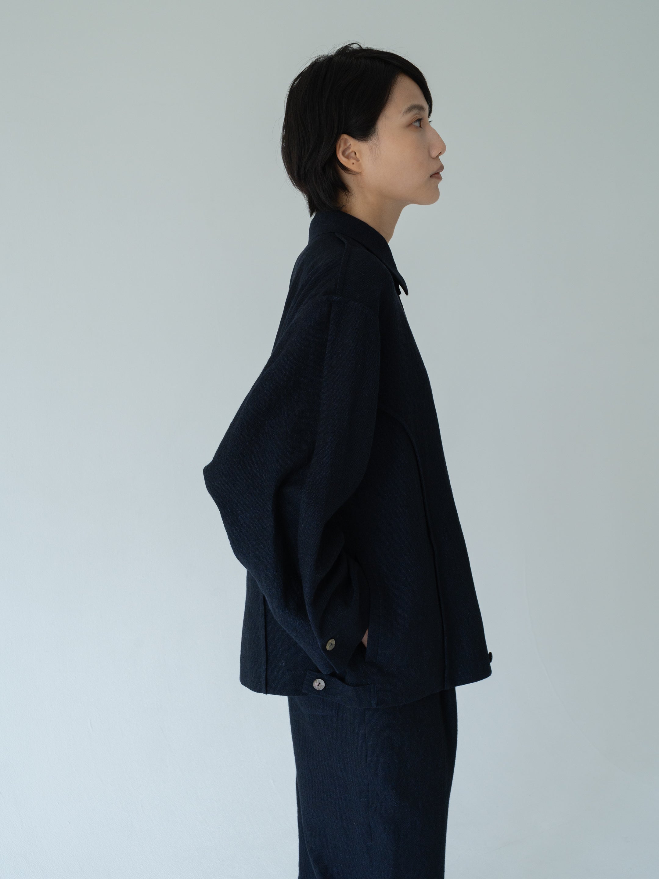 asura wool linen blouson
