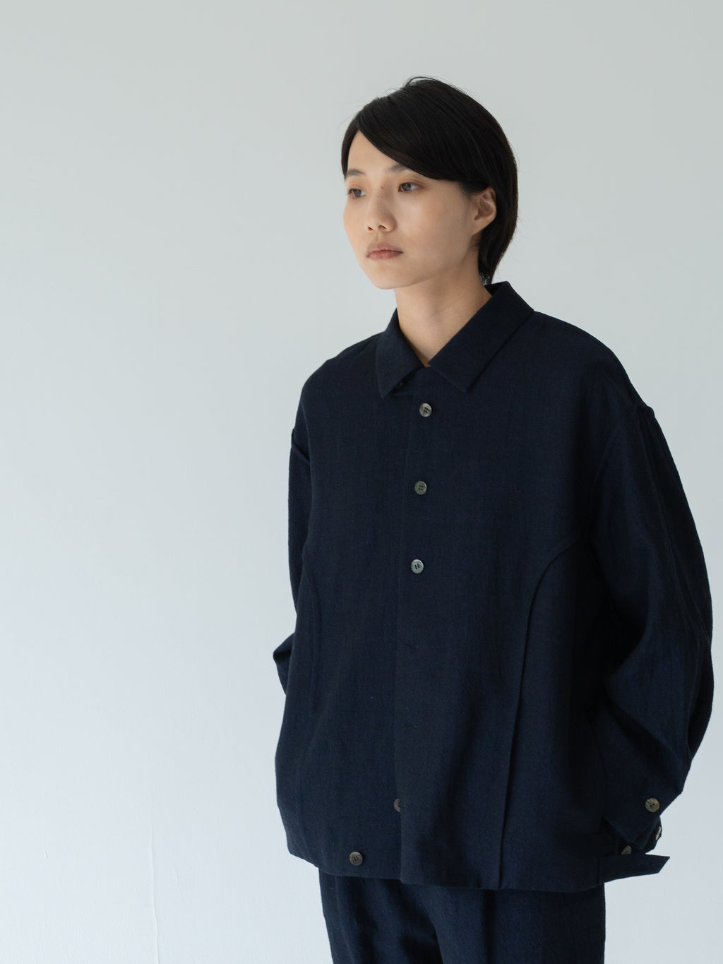 asura wool linen blouson
