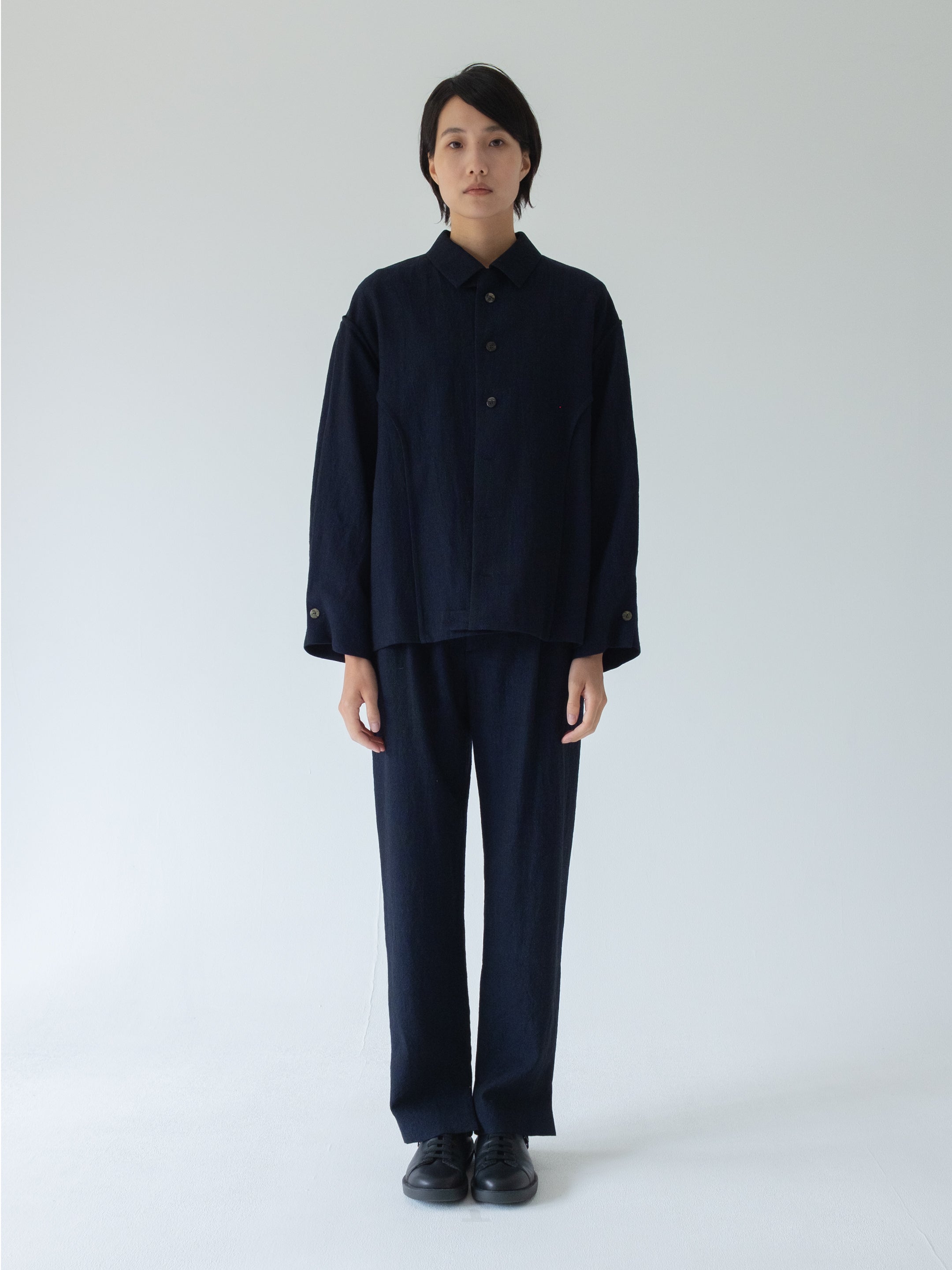 asura wool linen blouson