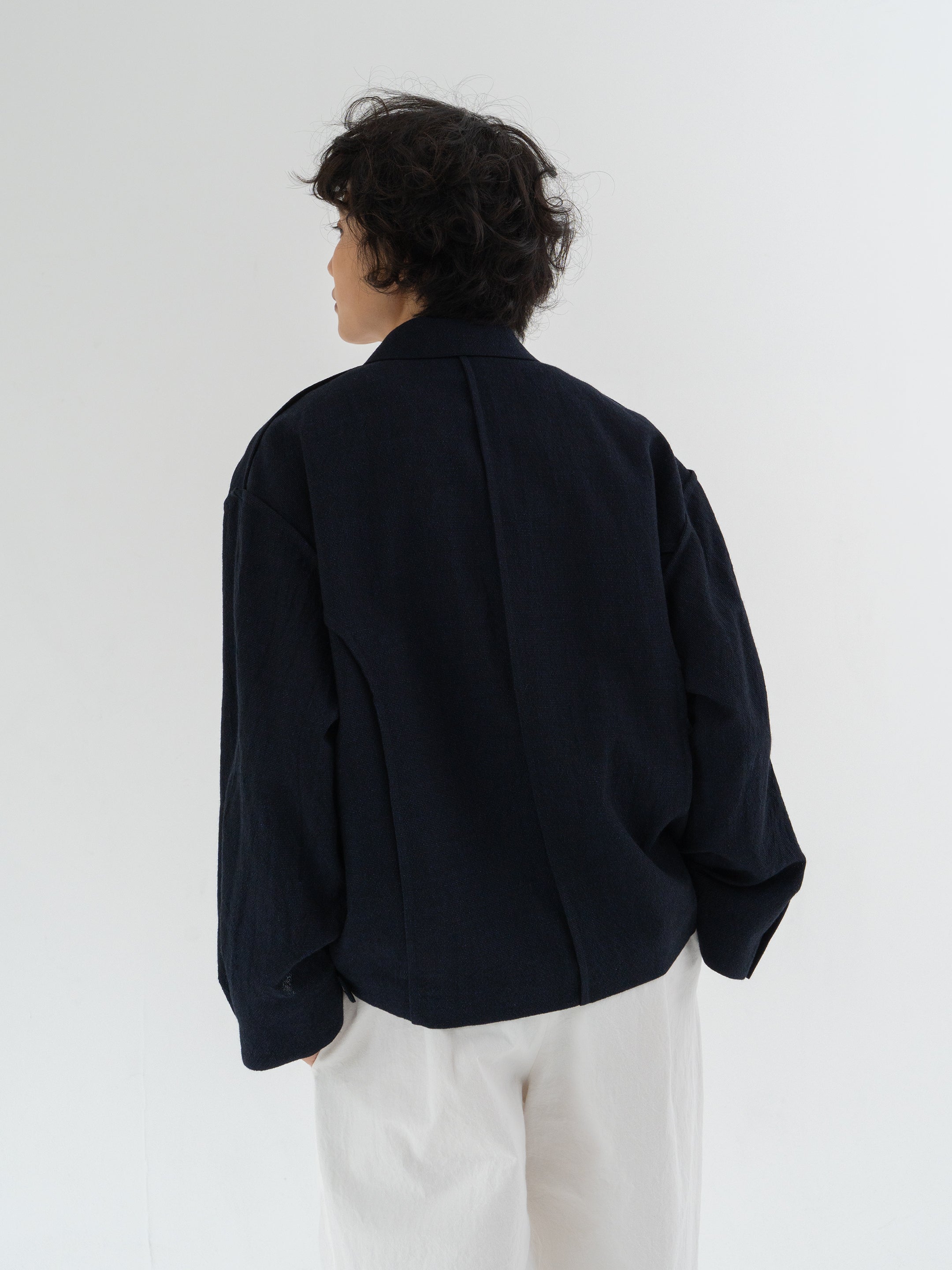 asura wool linen blouson