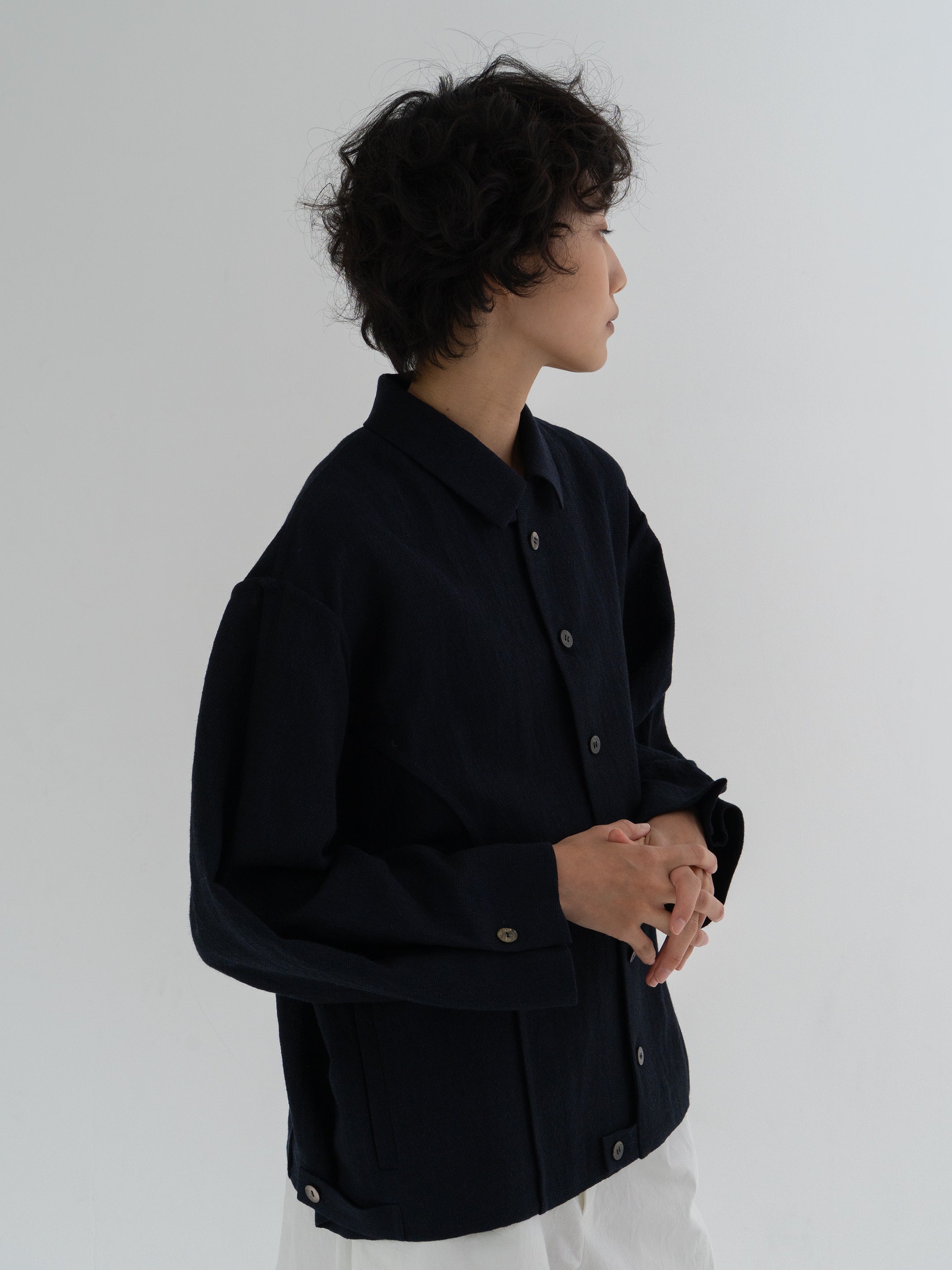 asura wool linen blouson